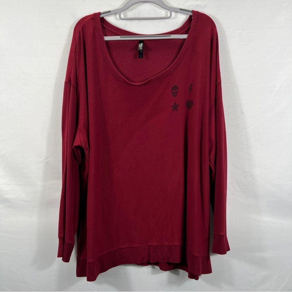 Torrid Sleep Burgundy Plus Size Red Graphic Pajama Top 0782